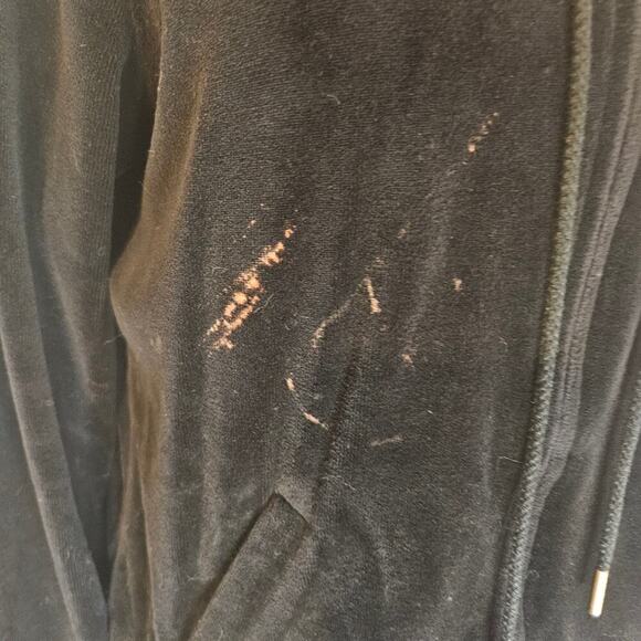 Juicy couture 2010's black full zip hoodie velour track jacket. Size XL - Picture 10 of 11